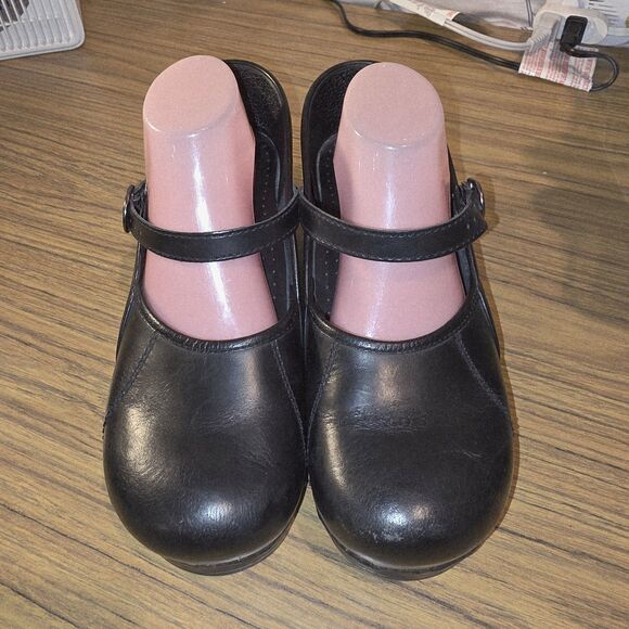 DANSKO MARCELLE 11.5/12 Black Cabrio Mary Jane Grunge Goth Dark Academia Clogs - Picture 4 of 13